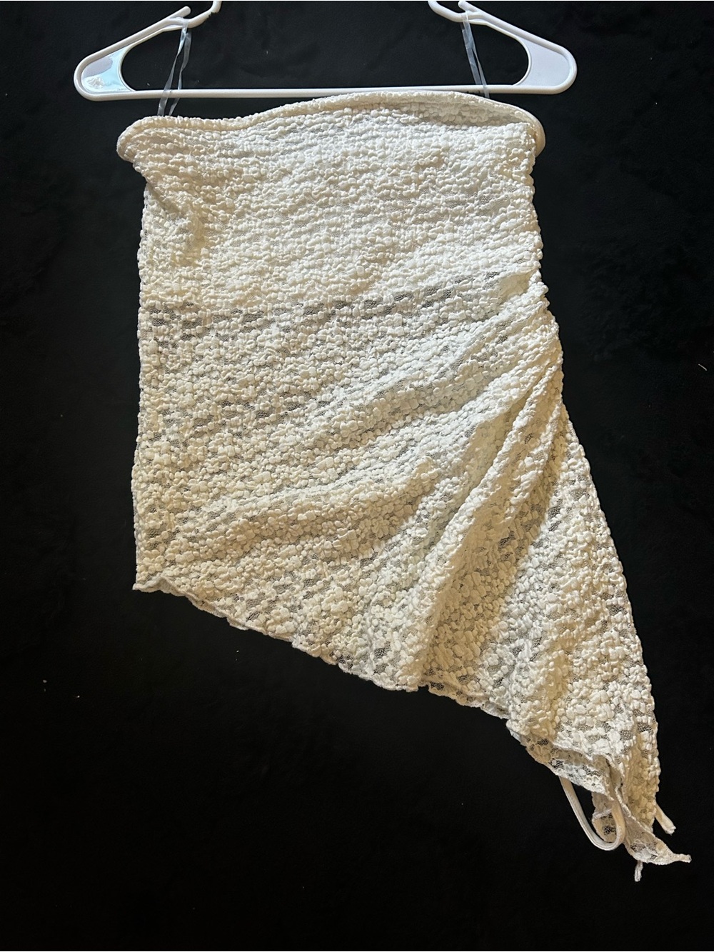 Cream Strapless Lace Top